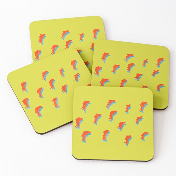 Item preview, Red Fish People with Blue Shadow on Yellow Board designed and sold by Istvan Ocztos.