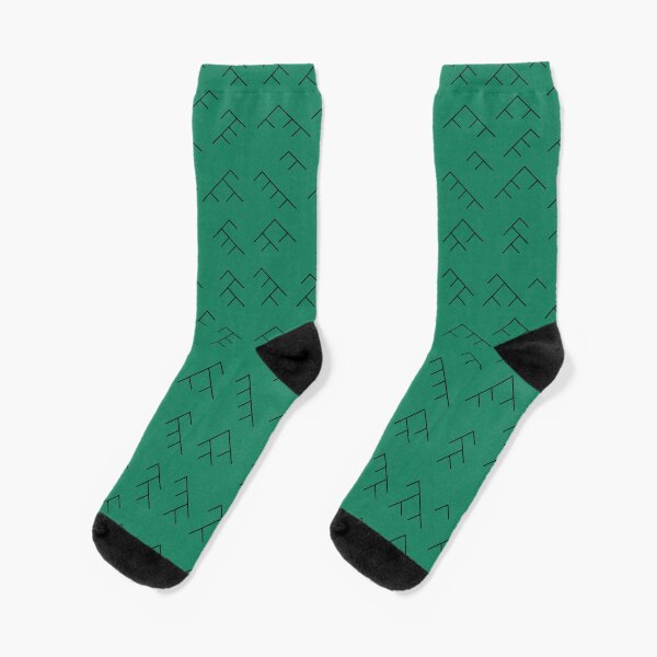 Tree diagram socks - teal and black Socks