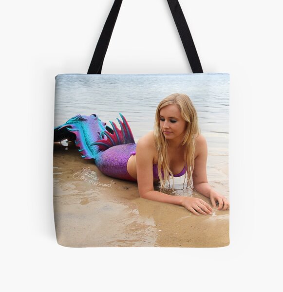 Jaime the Mermaid at the Beach All Over Print Tote Bag