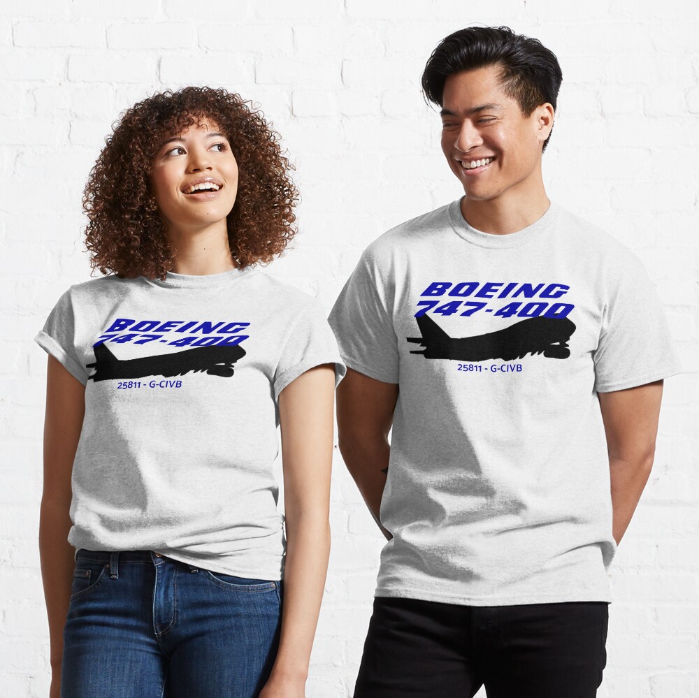 Boeing 747-400 25811 G-CIVB (Black) Classic T-Shirt