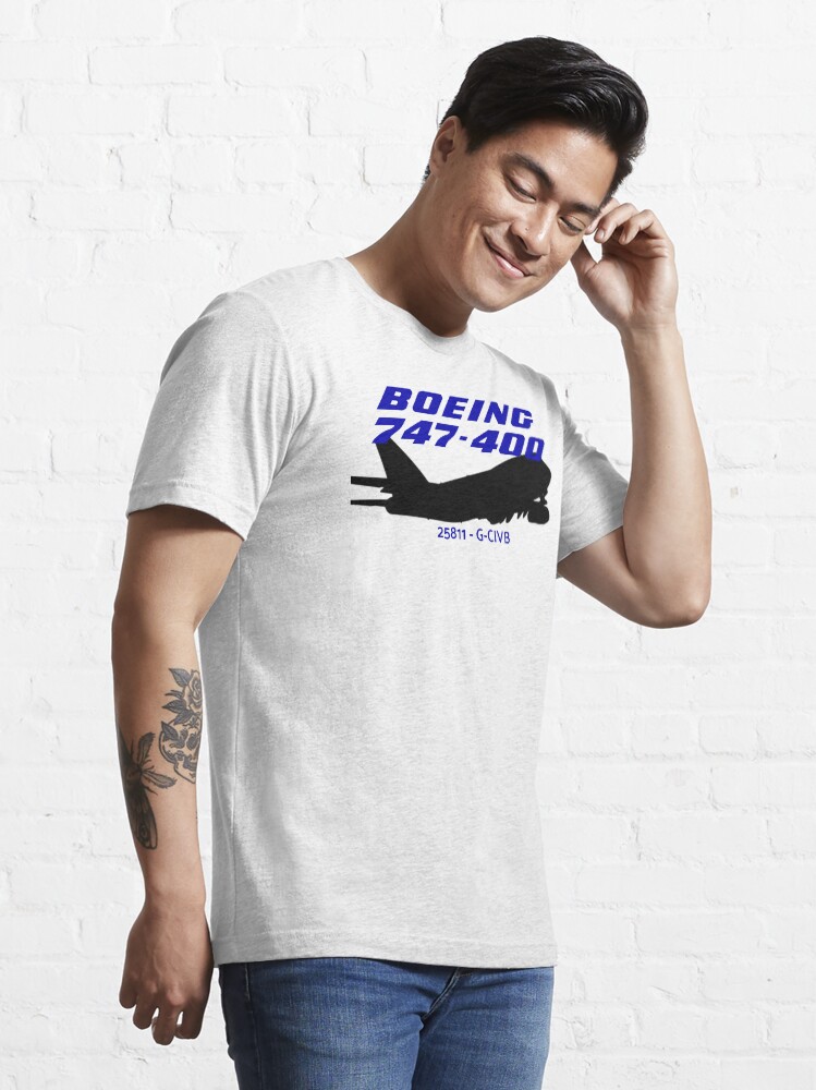 Alternate view of Boeing 747-400 25811 G-CIVB (Black) Essential T-Shirt