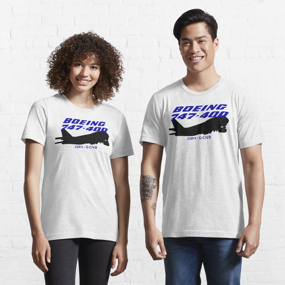 Boeing 747-400 25811 G-CIVB (Black) Essential T-Shirt