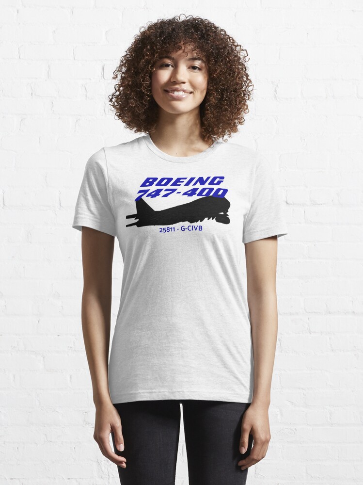 Alternate view of Boeing 747-400 25811 G-CIVB (Black) Essential T-Shirt