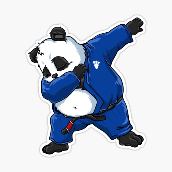 Brazilian Jiu Jitsu Panda Dabbing in a Gi and Black Belt BJJ | Sticker