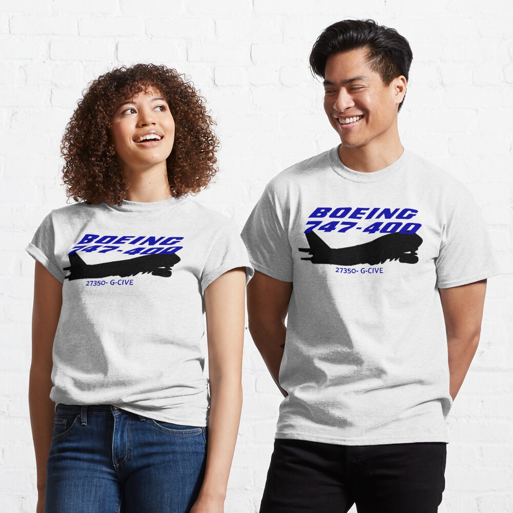 Boeing 747-400 27350 G-CIVE (Black) Classic T-Shirt