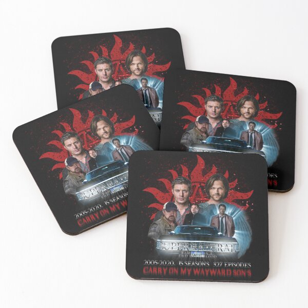Supernatural Family dont end with Blood 4R Coasters (Set of 4)