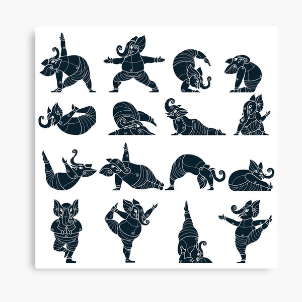 Vista previa del artículo con la obra «Ganesha Yoga Sq», diseñado y vendido por artkarthik.