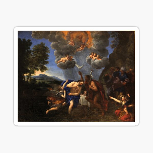 Francesco Albani - Baptism of Christ - Circa 1630 - Painting Sticker