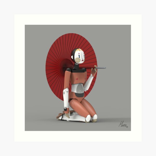 Miss.Nono and umbrella Art Print