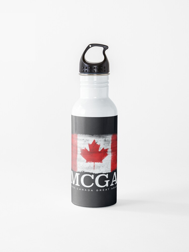 mcga make canada great aagain canadian flag drapeau eroded grunge maple leaf official on black background hd high quality store water bottle by iresist redbubble mcga make canada great aagain canadian flag drapeau eroded grunge maple leaf official on black background hd high quality store water bottle by iresist redbubble