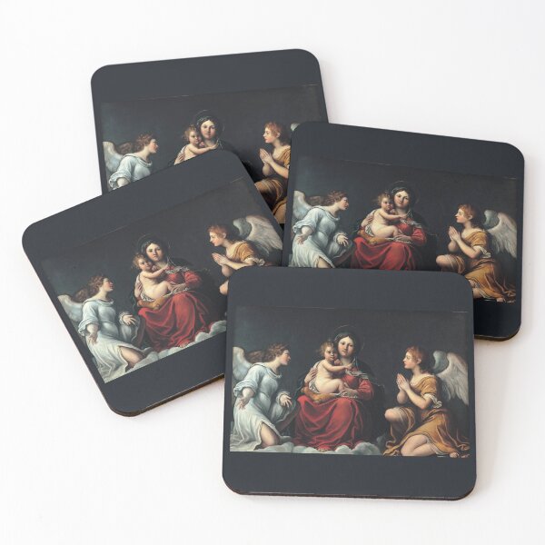 Item preview, Francesco Albani - Madonna with Child and Angels - Circa 1615 - Oil on Slate designed and sold by CrankyOldDude.