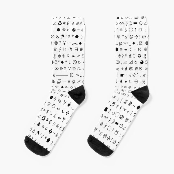 Esoteric symbols socks - Unicode special characters - black/white Socks