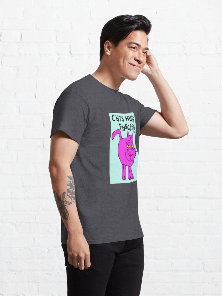 Alternate view of Scykosiz - CATS HATE FASCISTS Classic T-Shirt