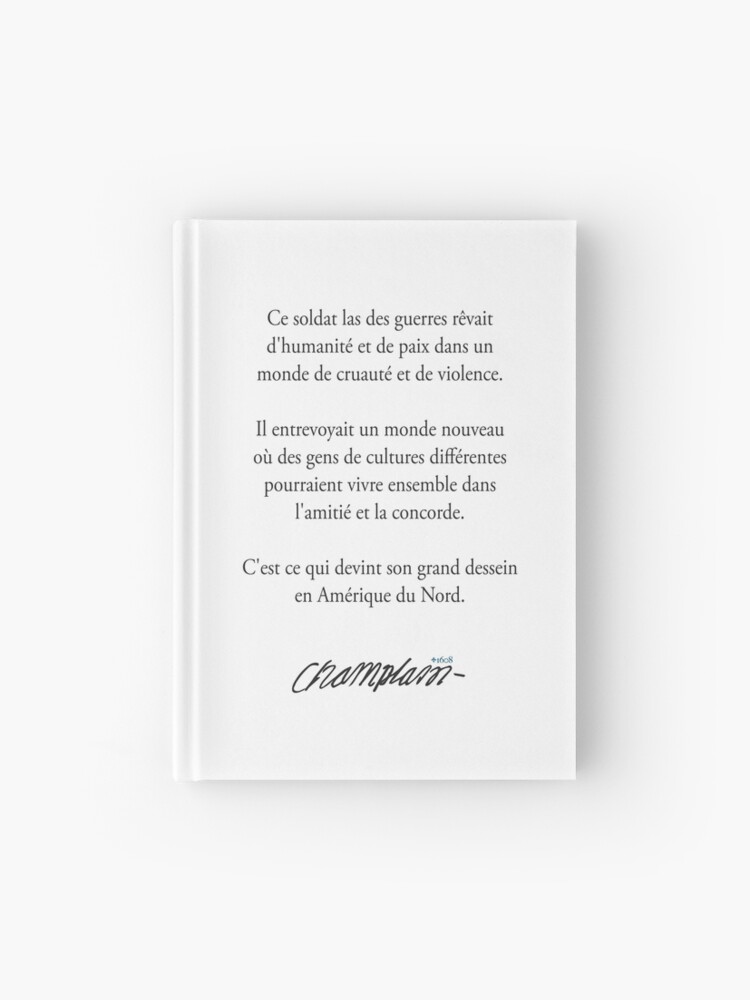 Carnet Cartonne Samuel De Champlain Signature Et Citation Sur La Nouvelle France Explorateur Et Fondateur Quebec Francais Par Iresist Redbubble