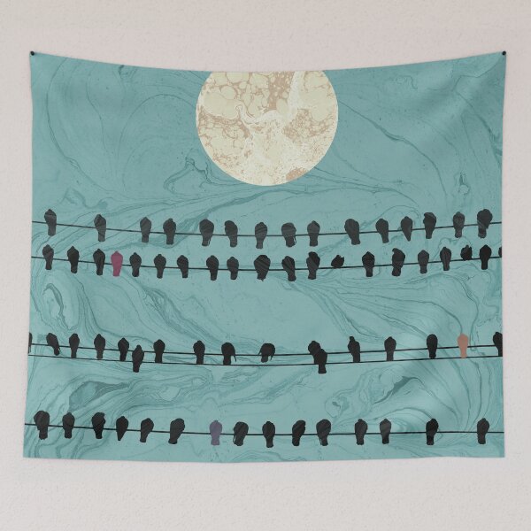 Item preview, Birds On A Wire Marbled designed and sold by MarbleCloud.