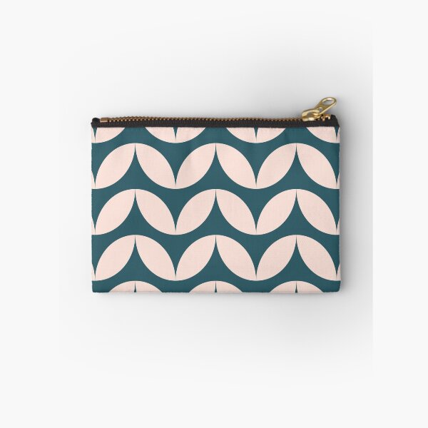 Item preview, Mid Century Mod Geometric Pattern in Teal Blue and Blush Pink designed and sold by JuneJournal.