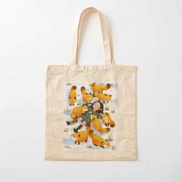 Snuggles with foxes Cotton Tote Bag