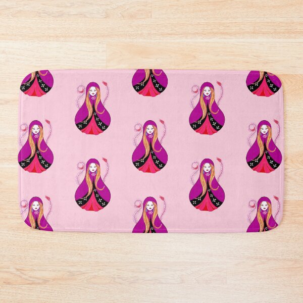 Item preview, Matryoshka with Pink Feathers  designed and sold by Ivy Lily Art.