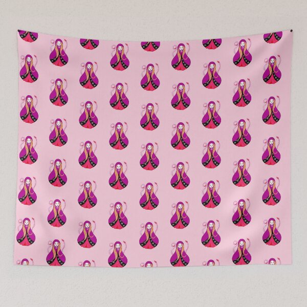 Item preview, Matryoshka with Pink Feathers  designed and sold by Ivy Lily Art.