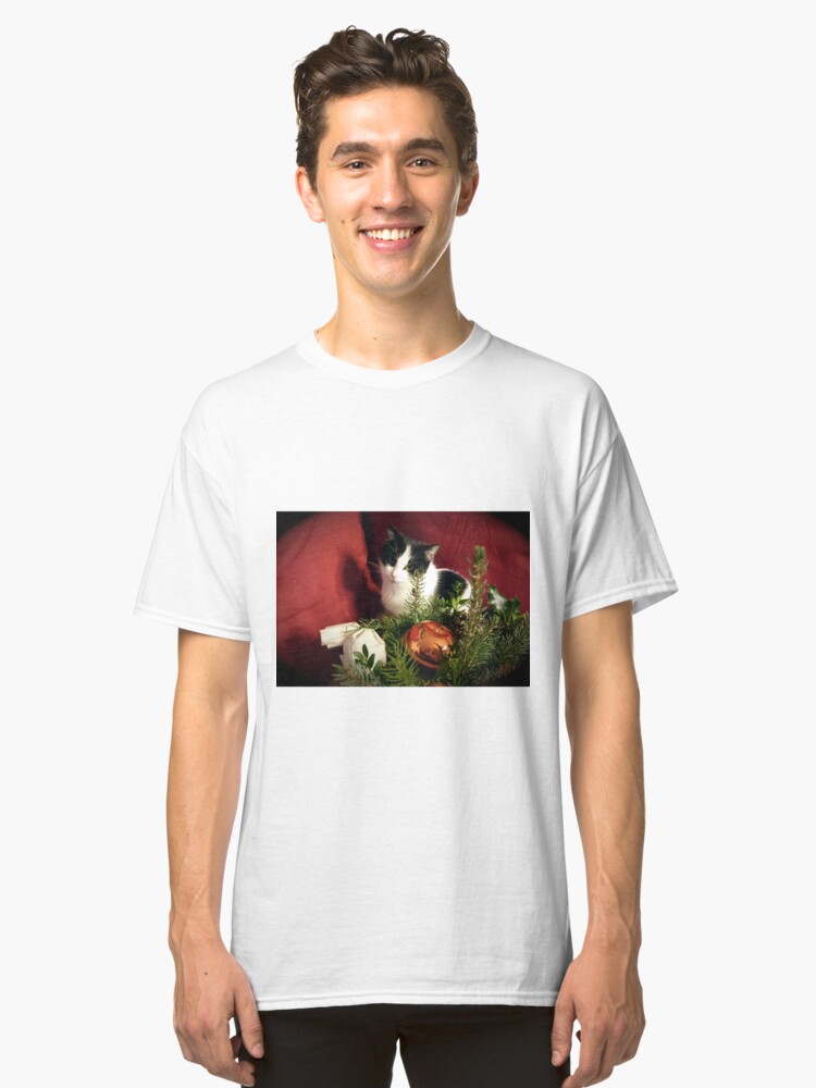 Alternative Ansicht von Katze Lilli mag Weihnachten Classic T-Shirt