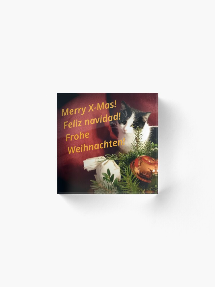 Alternative Ansicht von Katze Lilli mag Weihnachten - Merry XMas! Acrylblock