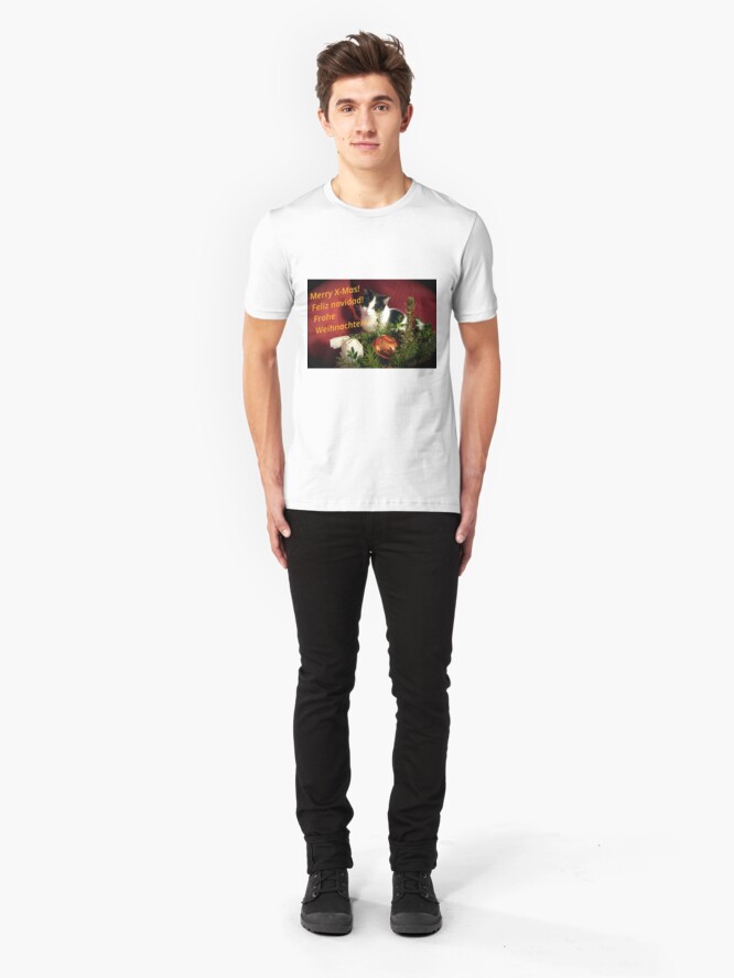 Alternative Ansicht von Katze Lilli mag Weihnachten - Merry XMas! Slim Fit T-Shirt