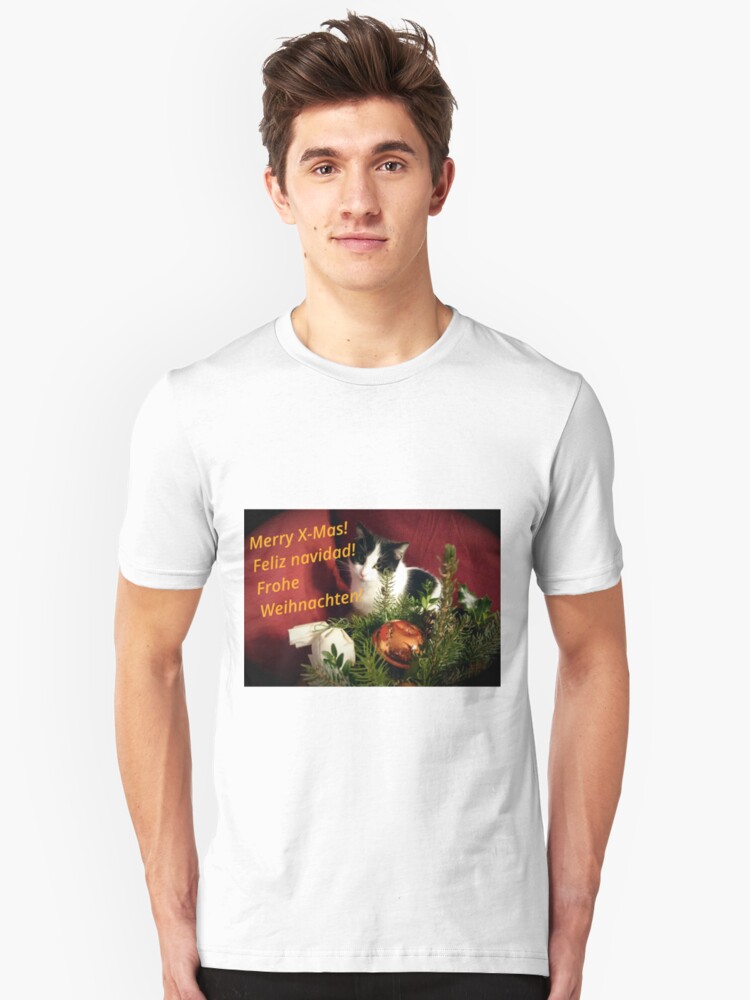 Alternative Ansicht von Katze Lilli mag Weihnachten - Merry XMas! Slim Fit T-Shirt