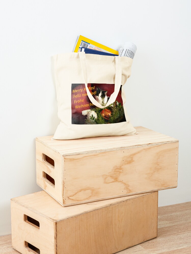 Alternative Ansicht von Katze Lilli mag Weihnachten - Merry XMas! Stofftasche