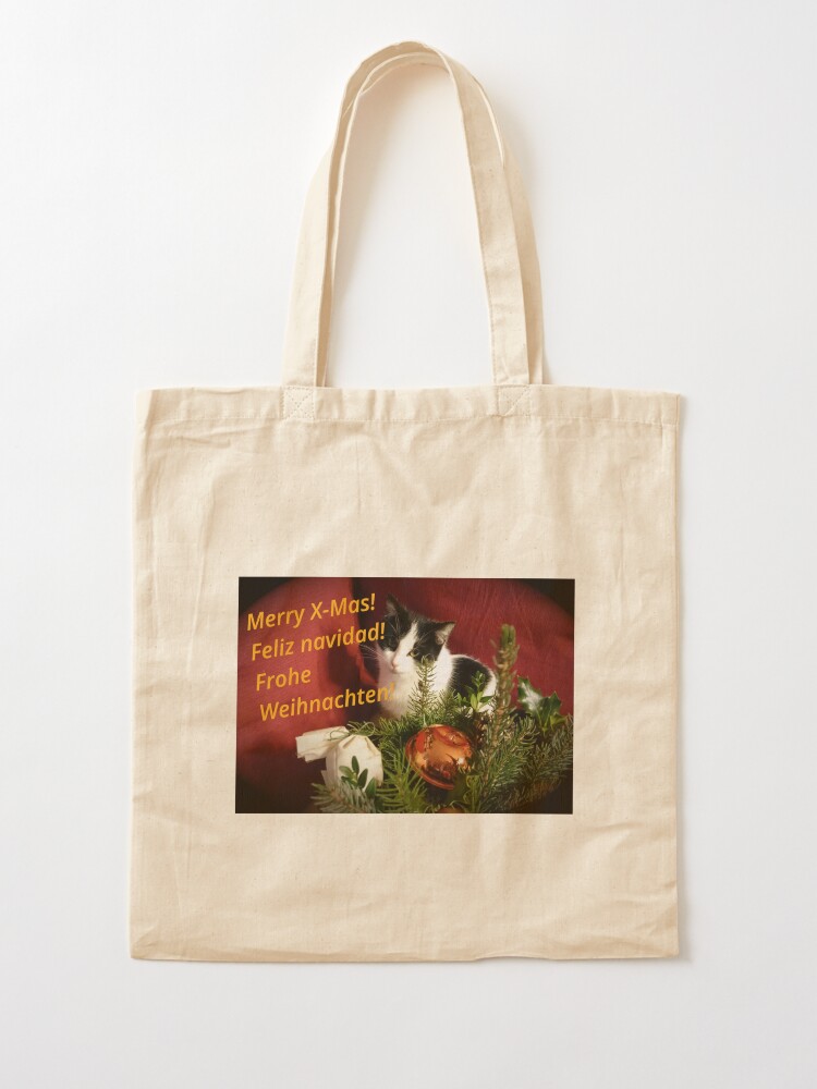 Alternative Ansicht von Katze Lilli mag Weihnachten - Merry XMas! Stofftasche