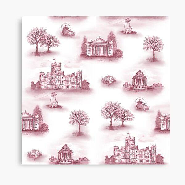 Item preview, Burgundy Downton Abbey Inspired Toile designed and sold by Sharilea.