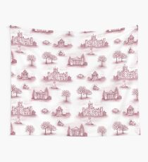 Burgundy Downton Abbey Toile Wall Tapestry