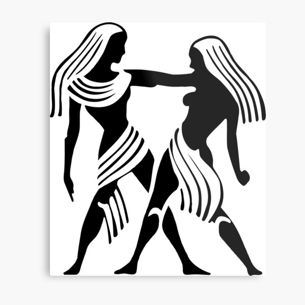 gemini twins zodiac symbol Metal Print