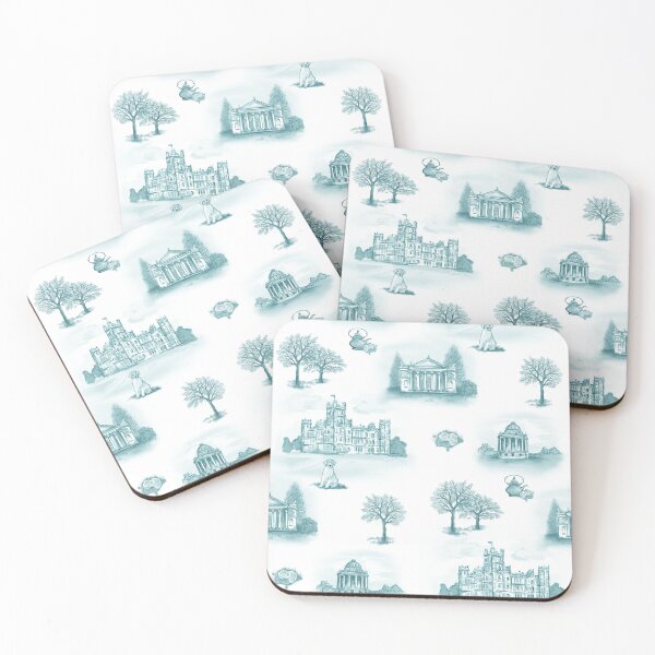 Item preview, Teal Downton Abby Toile designed and sold by Sharilea.
