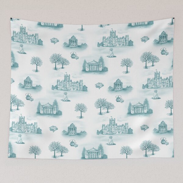 Item preview, Teal Downton Abby Toile designed and sold by Sharilea.