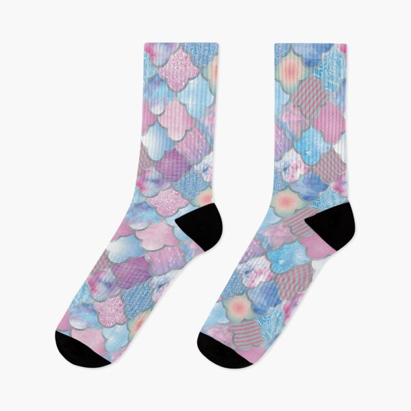 Item preview, Moroccan Scallops in Pink and Blue designed and sold by Pink Pineapple Works.