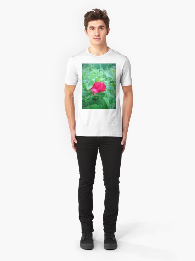 Alternative Ansicht von Mohn in Minze Slim Fit T-Shirt