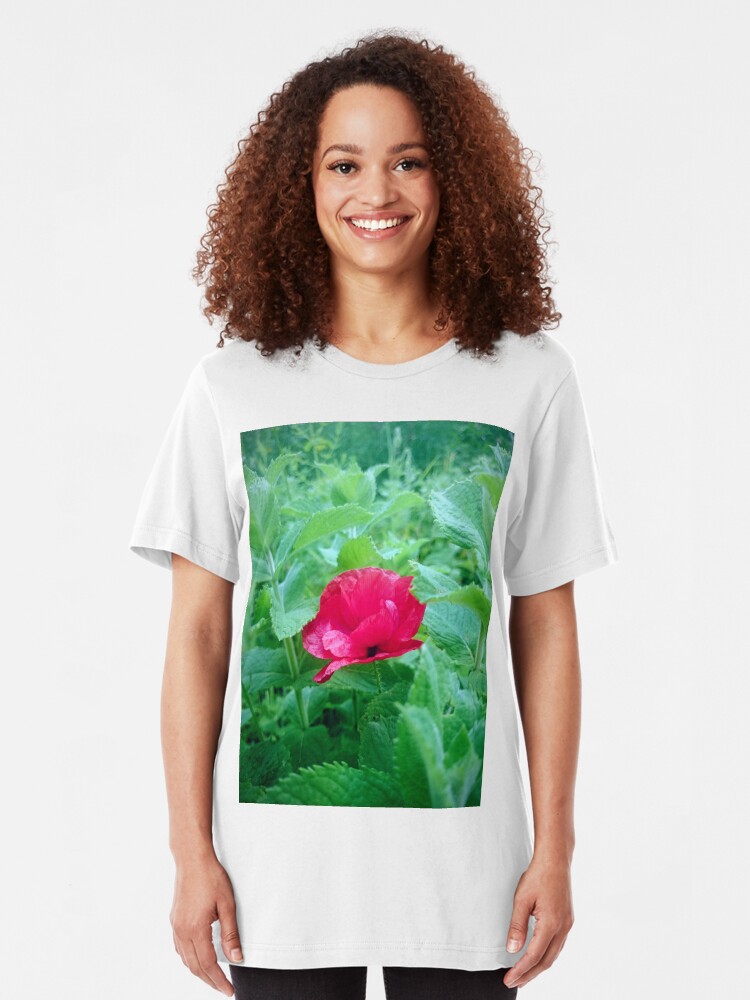 Alternative Ansicht von Mohn in Minze Slim Fit T-Shirt