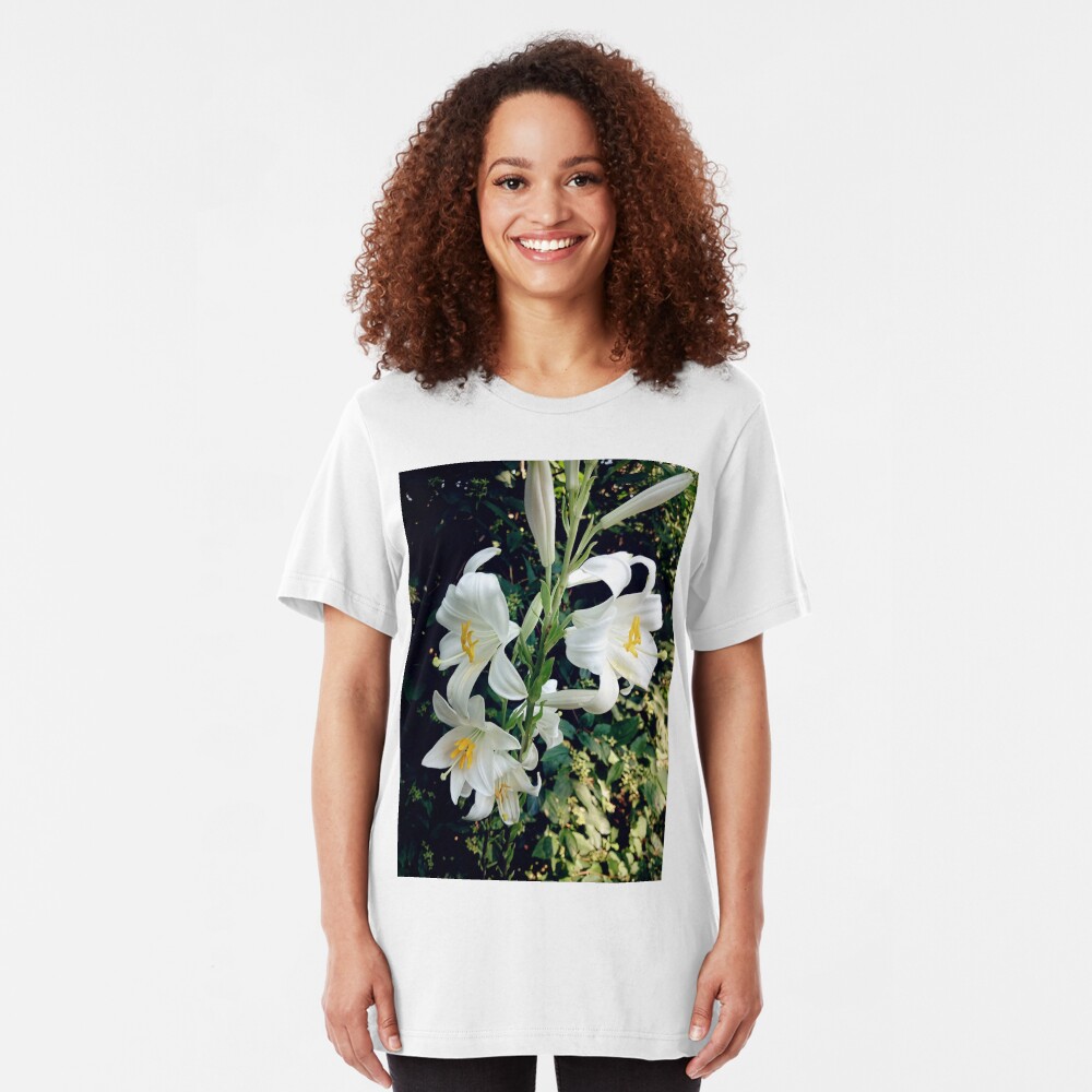 Weiße Lilie Slim Fit T-Shirt