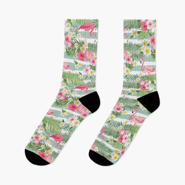 Item preview, Tropical Flamingos, Hibiscus and Plumeria designed and sold by Pink Pineapple Works.