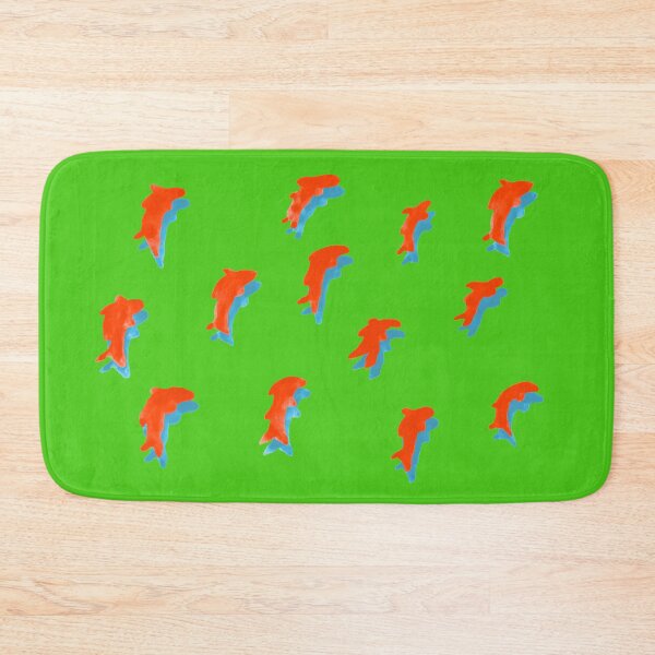Item preview, Red Fish People with Blue Shadow on Green Board designed and sold by Istvan Ocztos.