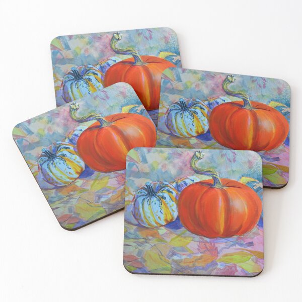 Item preview, Pumpkins, carnival squash and blue pumpkin painting still life  designed and sold by MikeJory.