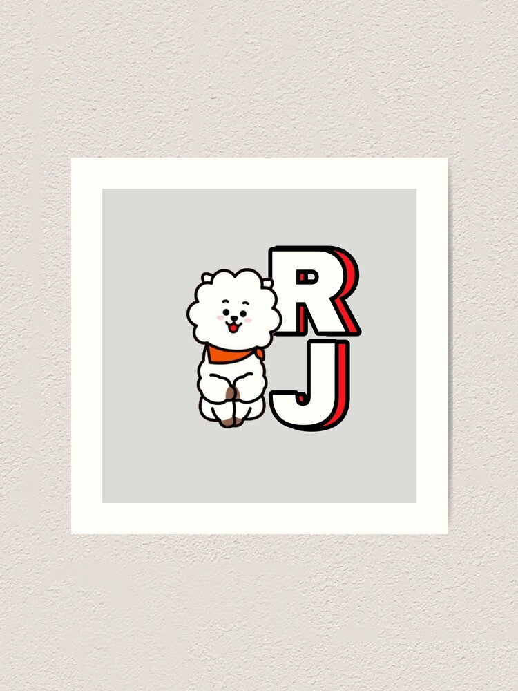 jin rj bt21 bts sticker art print by infiresss man redbubble