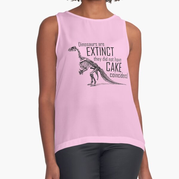 Dinosaurs & Cake (Pink)  Sleeveless Top