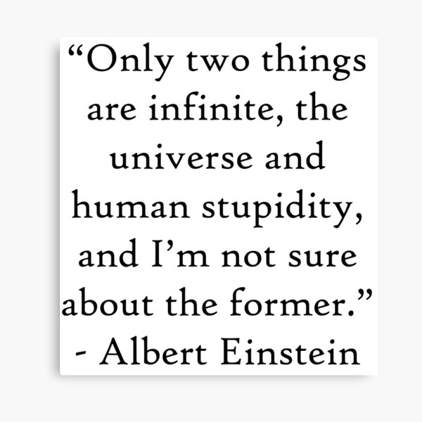 Impression Sur Toile Albert Einstein Citation Par Lazarindustries Redbubble