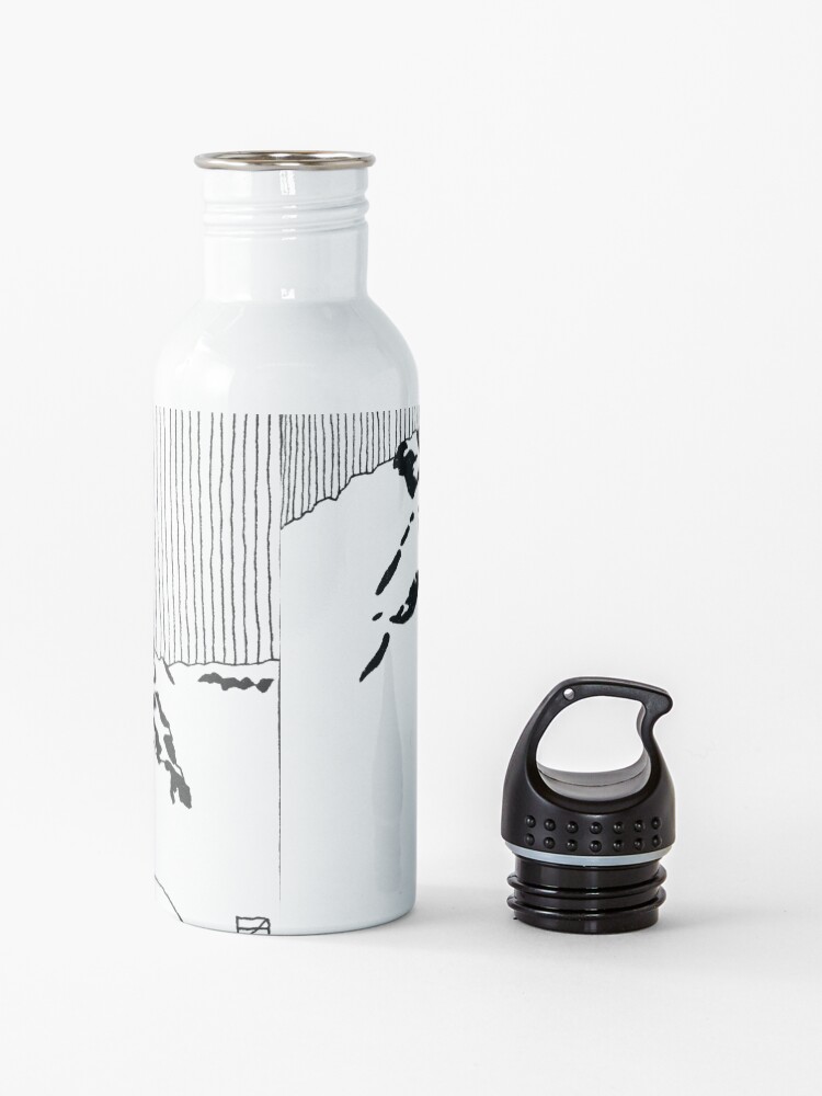 Alternate view of Iceland Series - The Challenging Horizon (Black Ink) Water Bottle
