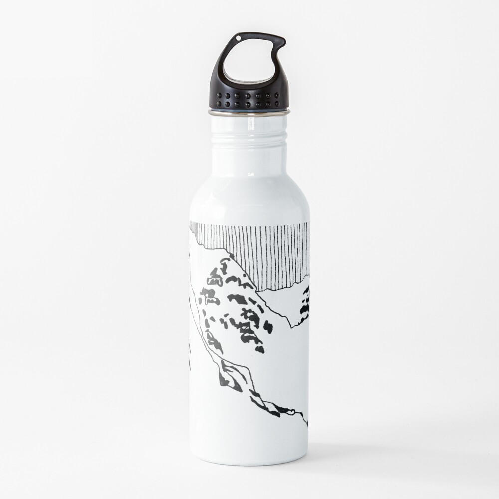 Iceland Series - The Challenging Horizon (Black Ink) Water Bottle