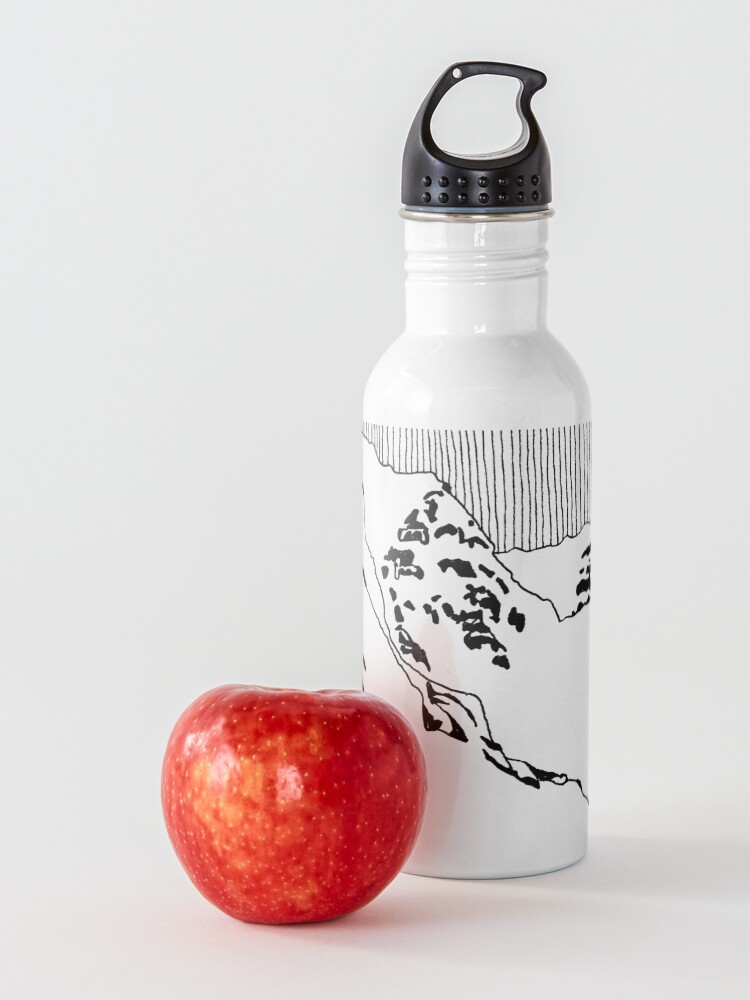 Alternate view of Iceland Series - The Challenging Horizon (Black Ink) Water Bottle
