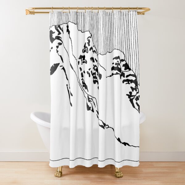 Iceland Series - The Challenging Horizon (Black Ink) Shower Curtain