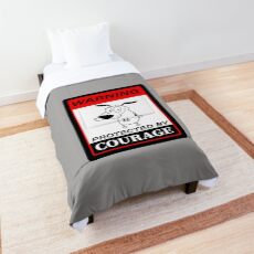 Beware Of Dog Sign - Courage The Cowardly Dog - Protected by Courage Comforter