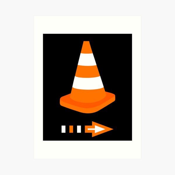 Traffic Cone Art Prints Redbubble - how to get traffic cone hat roblox